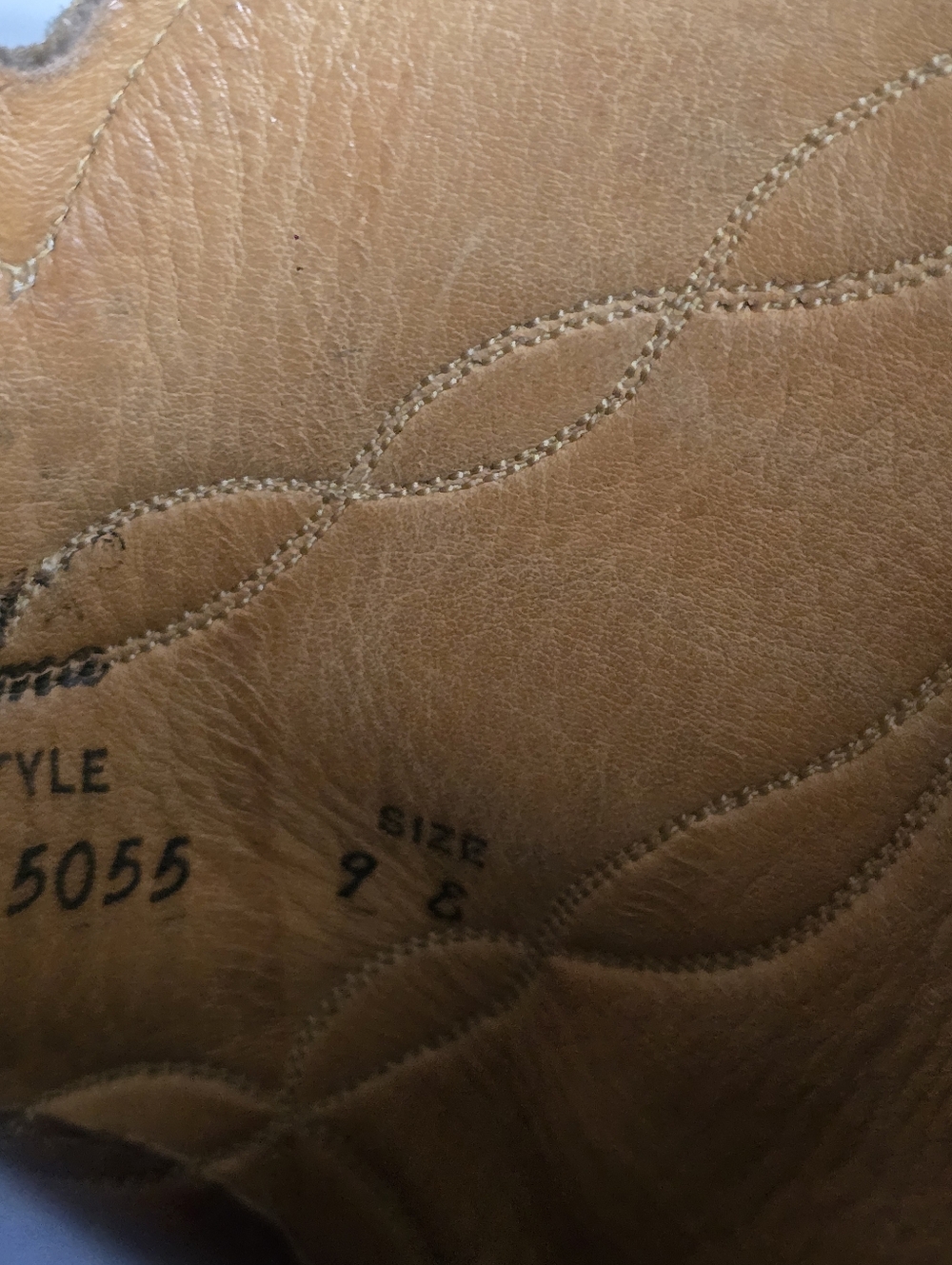 Vintage Tony Lama Cowboy Boots Men's 9E Wide USA Made Cognac Leather Western - Picture 10 of 12